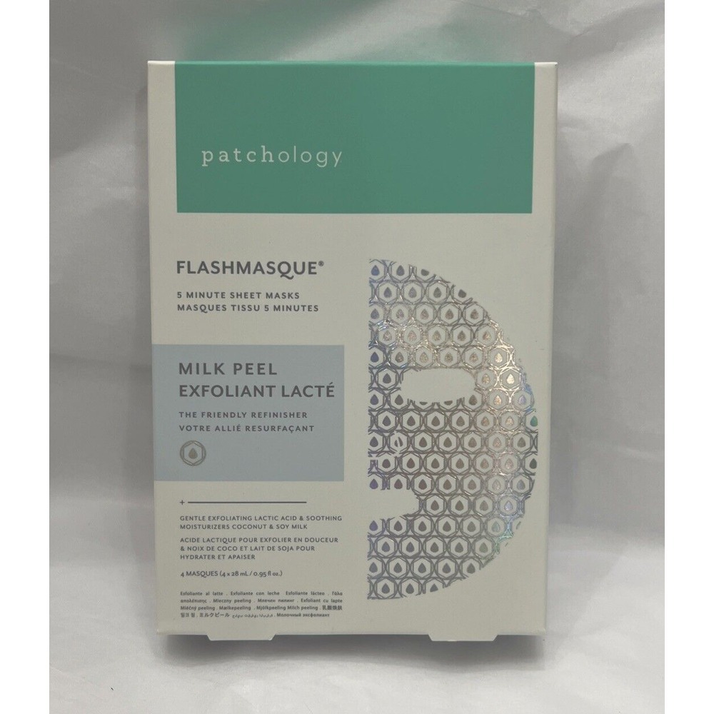 Patchology Milk Peel FlashMasque Sheet Mask - 4 Masks‎ in Box - New Sealed